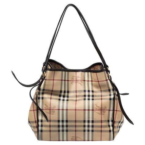 BURBERRY Haymarket Check Small Salisbury Tote Black